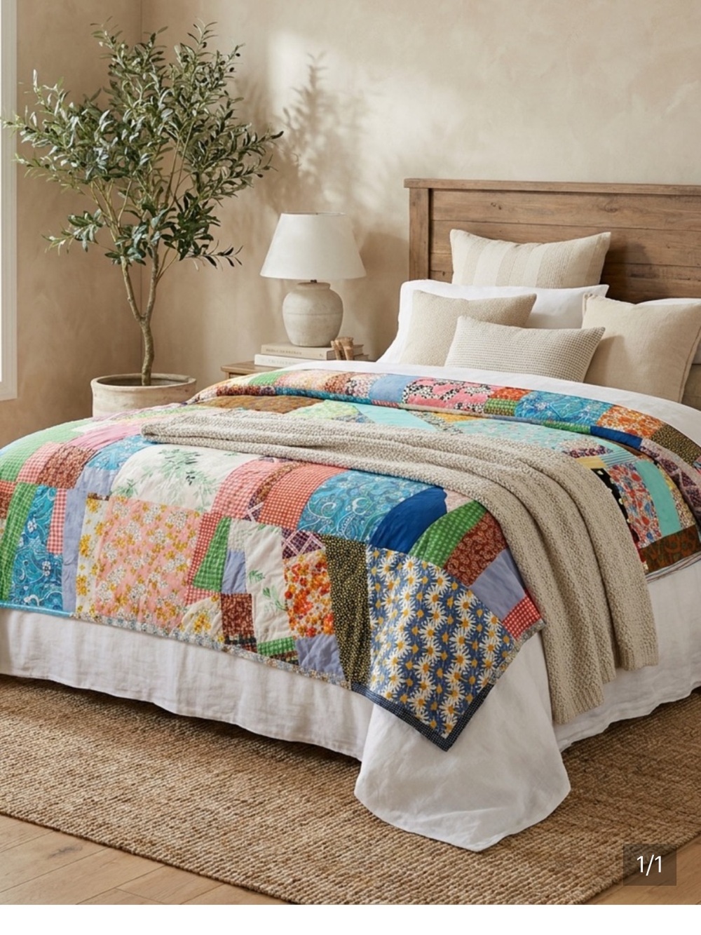 Handmade quilted blanket 83x86